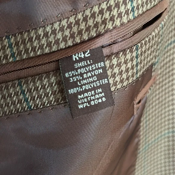 Greg Norman FOR Tasso Elba Men's Brown Plaid Blazer 42R. In fantastic condition! - Picture 8 of 10